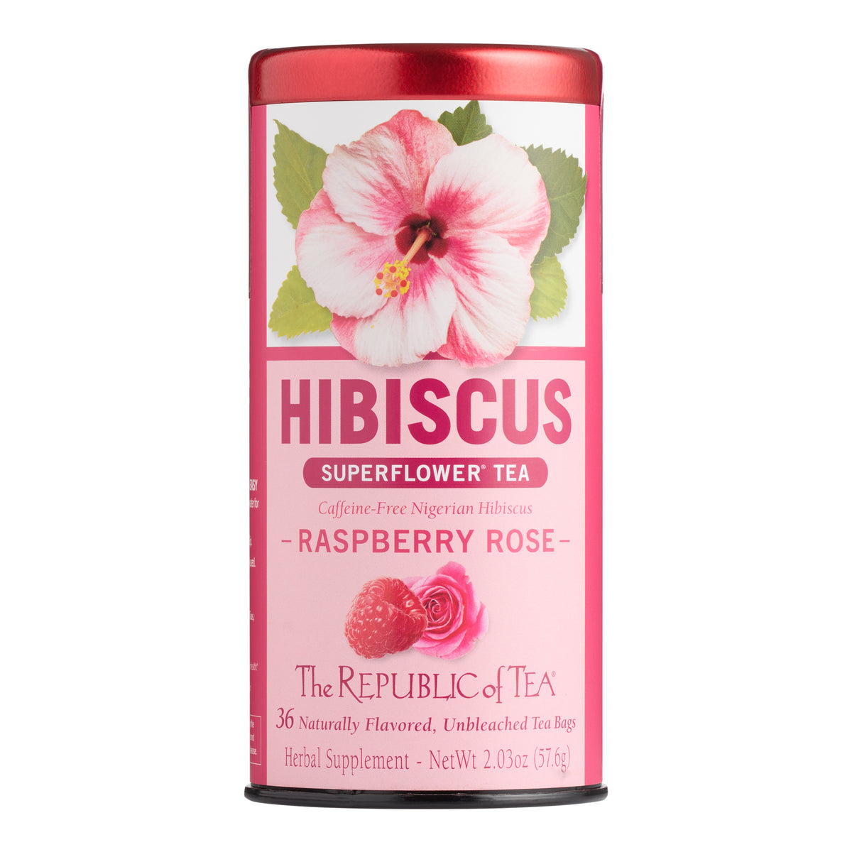 The Republic Of Tea Raspberry Rose Hibiscus Tea 36 Count