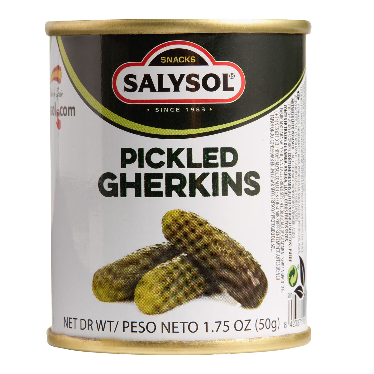 Salysol Pickled Gherkins Snack Size Can