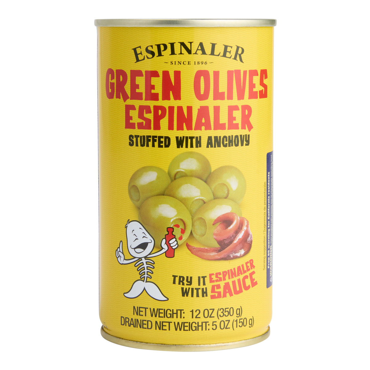 Espinaler Anchovy Stuffed Green Olives Can