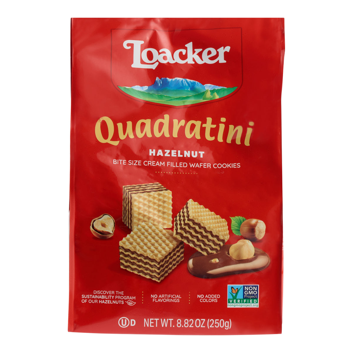 Loacker Quadratini Hazelnut Wafer Cookies