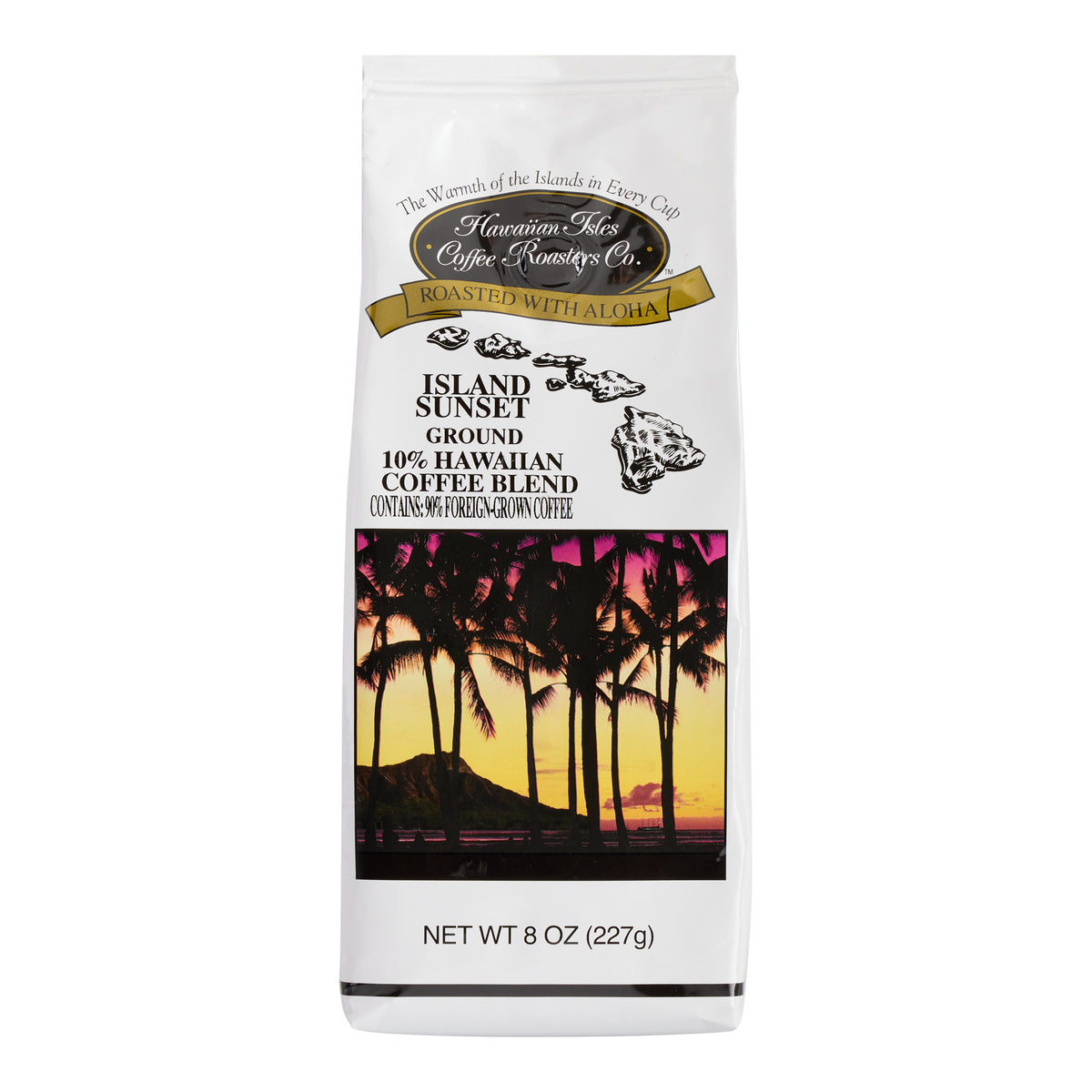 Hawaiian Isles 10% Hawaiian Island Sunset Ground Coffee 8 Oz.