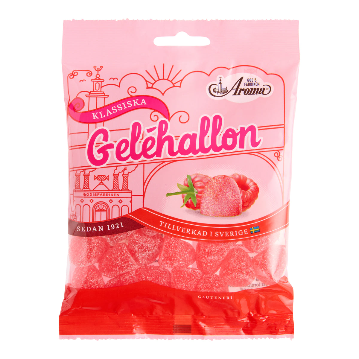 Aroma Geléhallon Raspberry Swedish Gummy Candy