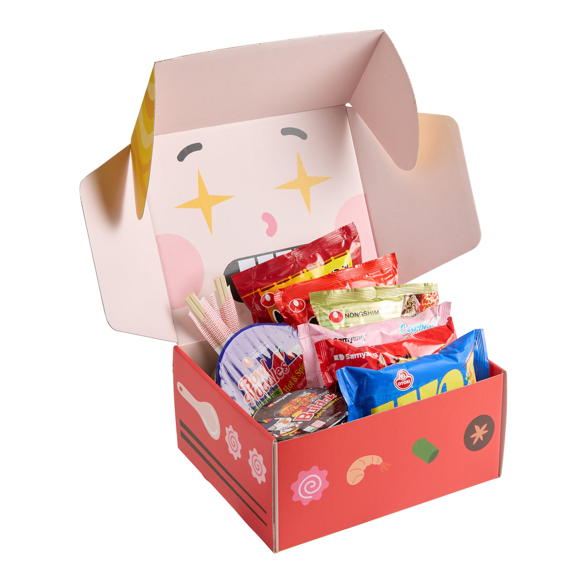 Korean Ramen Crate Assorted Instant Noodles Gift Box