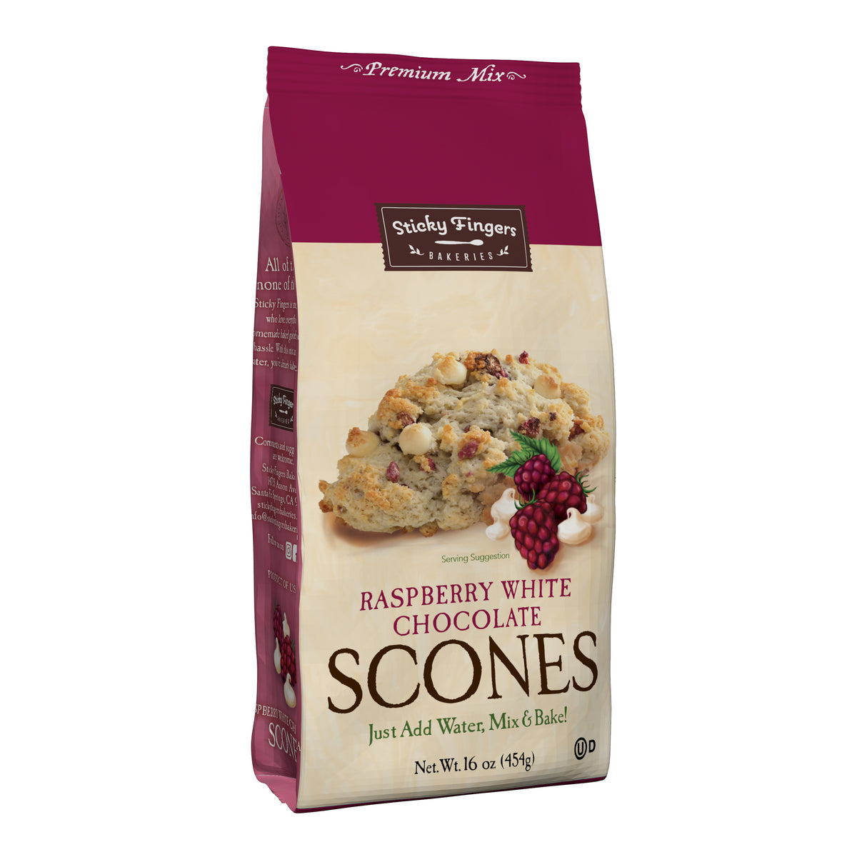 Sticky Fingers Raspberry White Chocolate Scone Mix