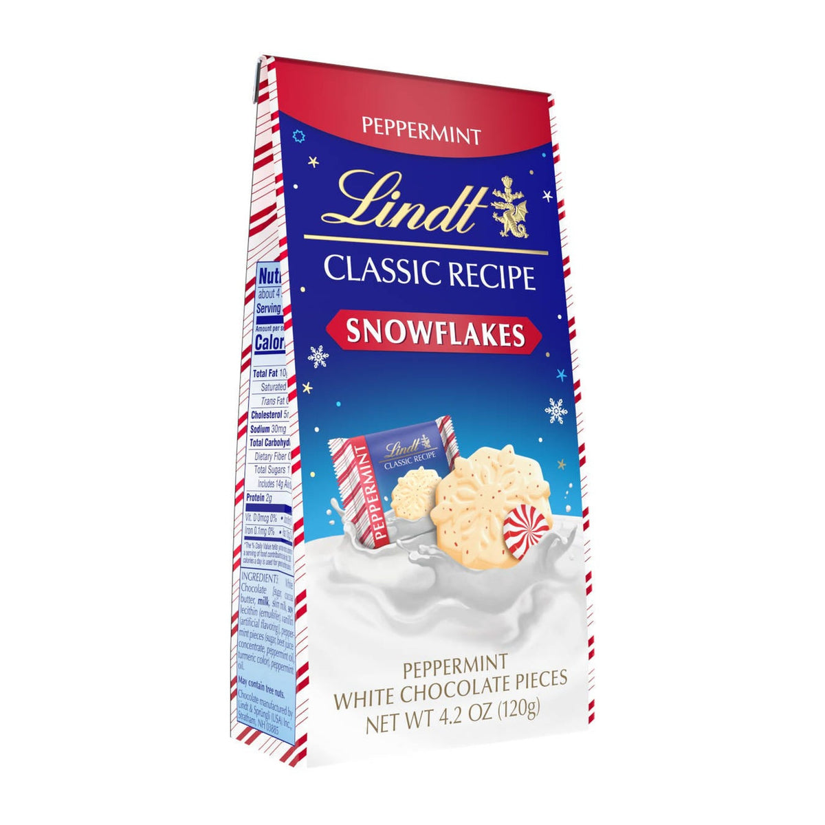 World Market | Lindt Classic Peppermint White Chocolate Snowflakes