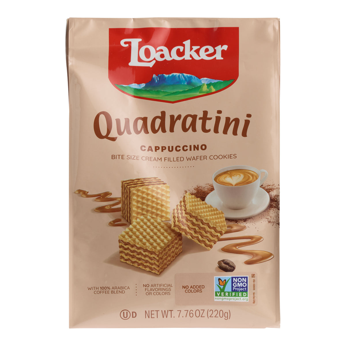 Loacker Quadratini Cappuccino Wafer Cookies