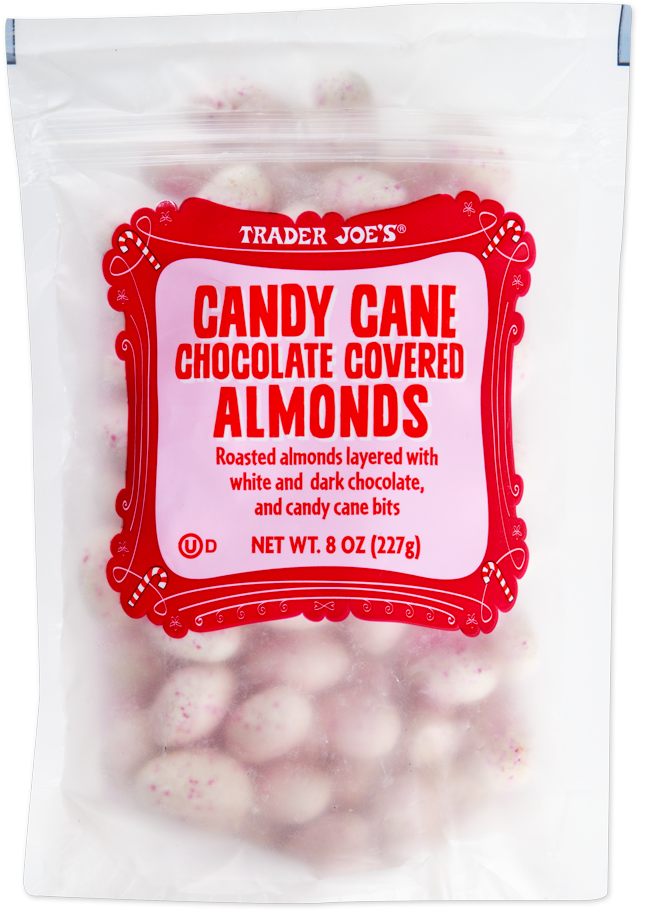 Candy Cane Chocolate Covered Almonds