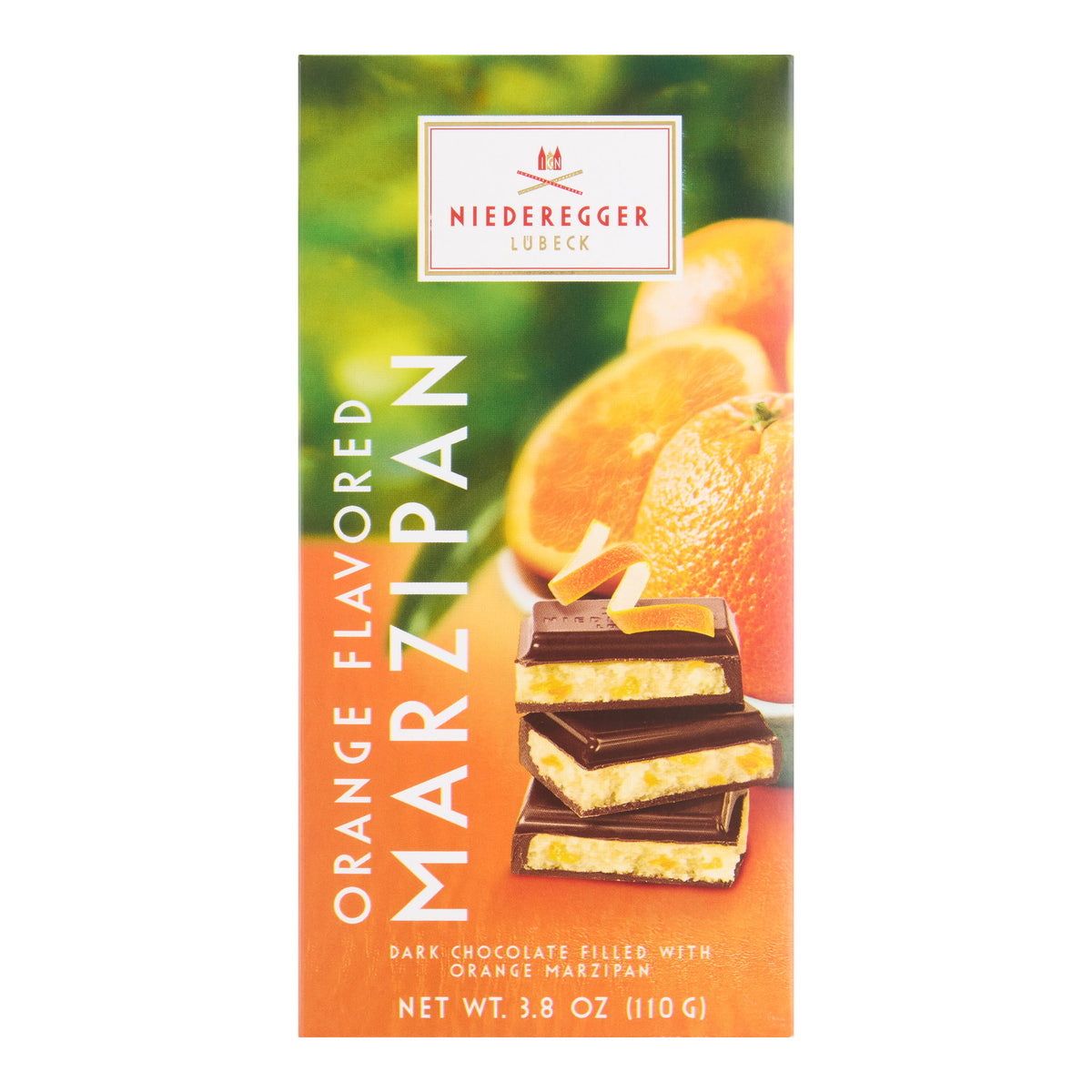 Niederegger Orange Marzipan Dark Chocolate Bar