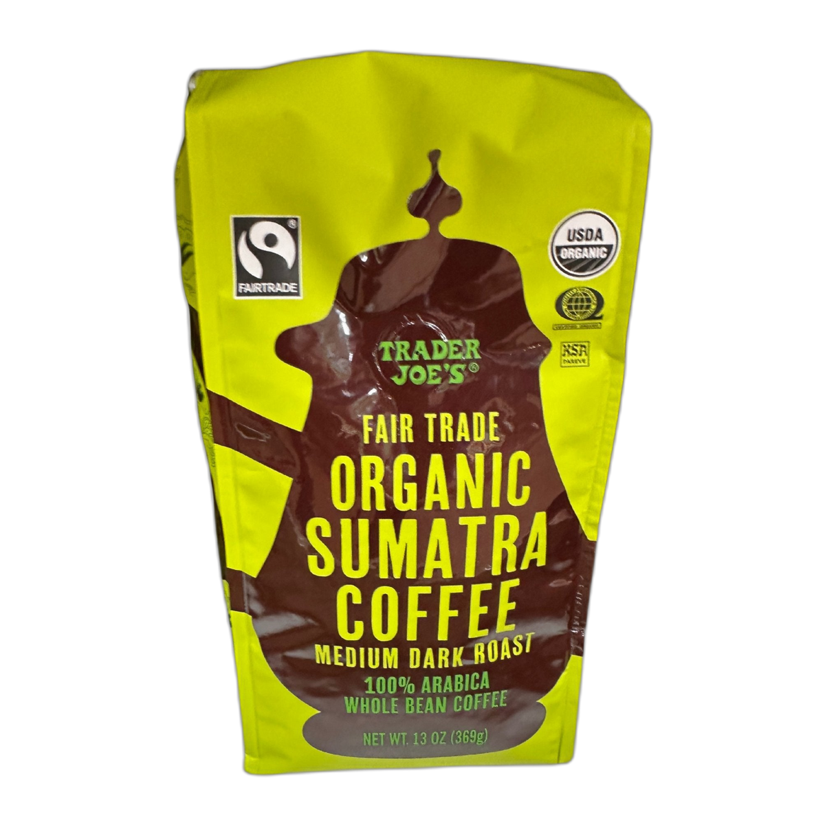 Sumatra Coffee ORGANIC WHOLE BEAN | Trader Joe's