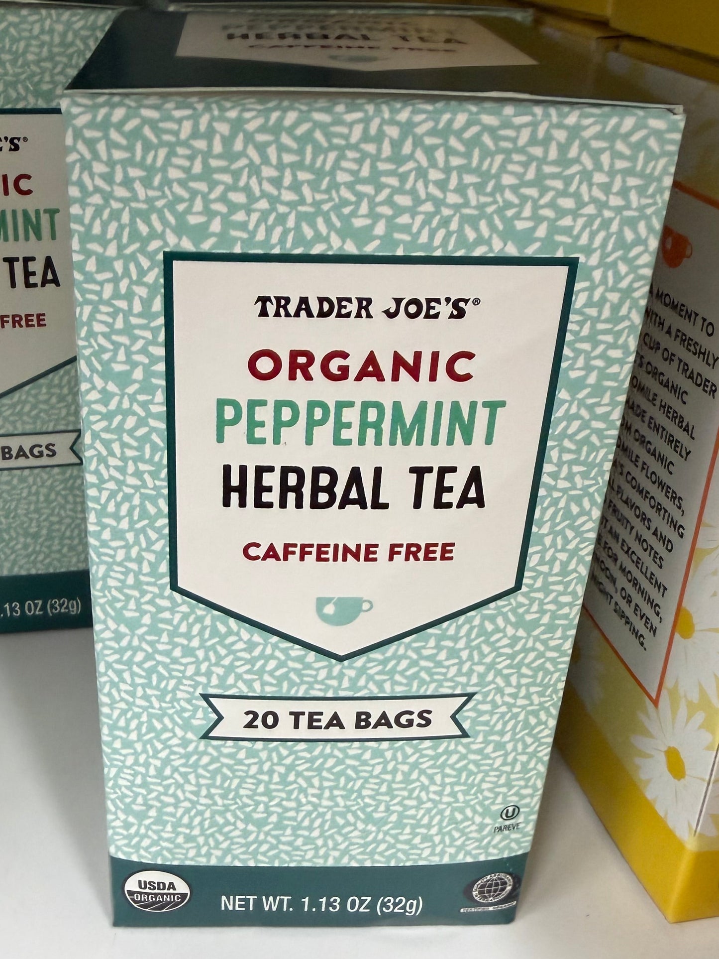 TRADER JOE'S®
ORGANIC PEPPERMINT HERBAL TEA
CAFFEINE FREE