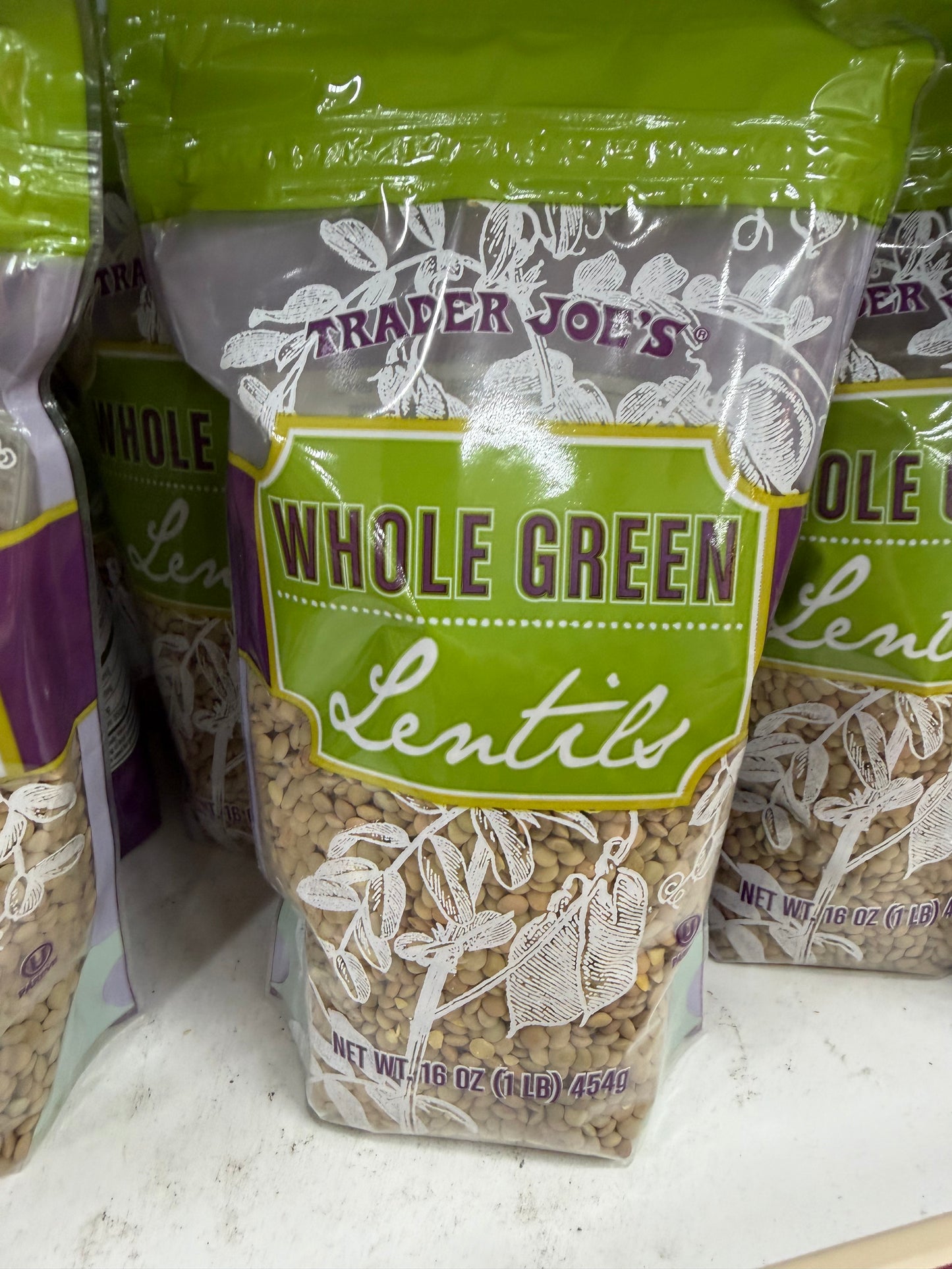 TRATER SOLS
WHOLE GREEN
Lentile
NET WT/16 oz