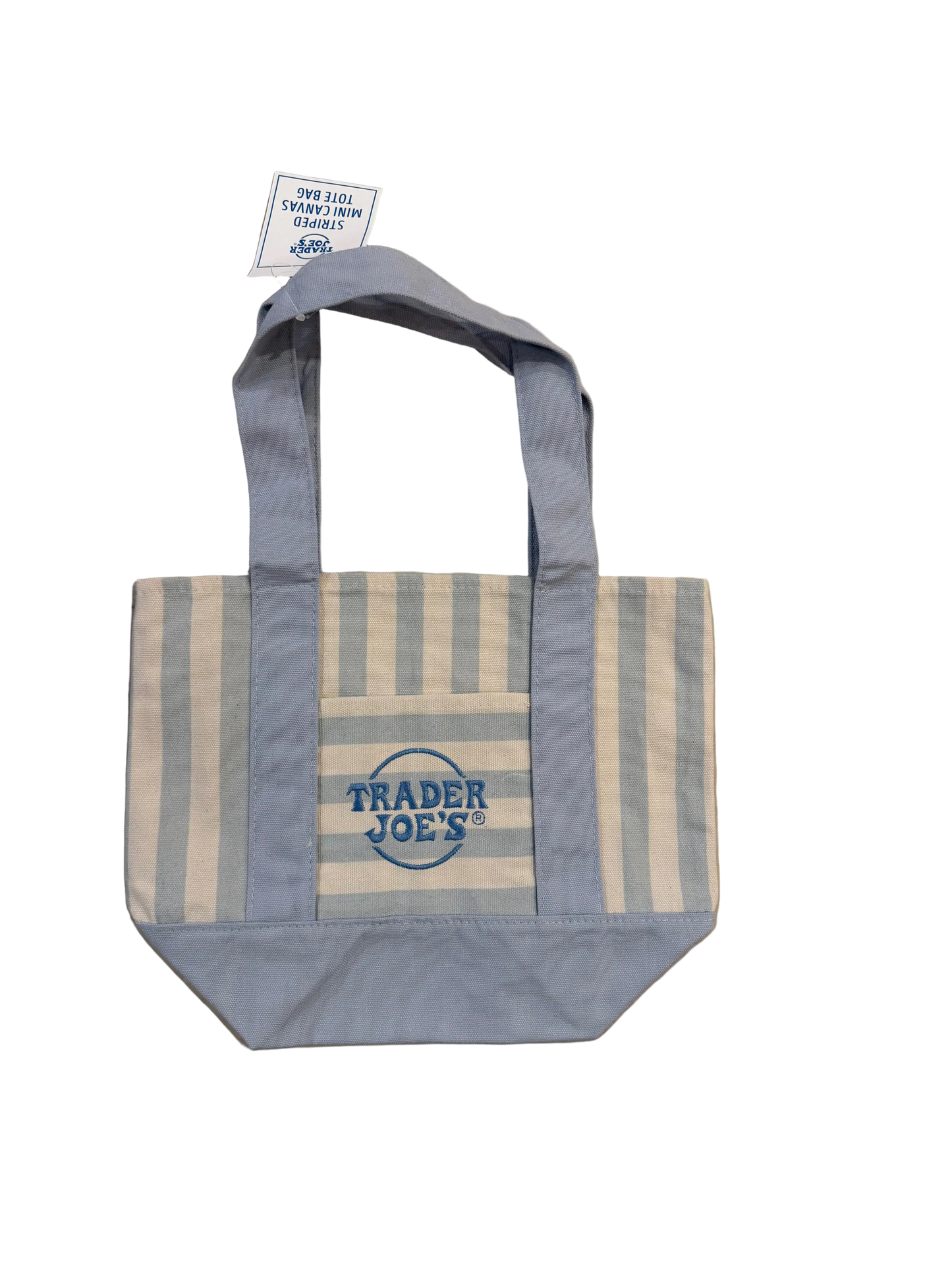 Trader Joe's Mini striped canvas tote (light blue)