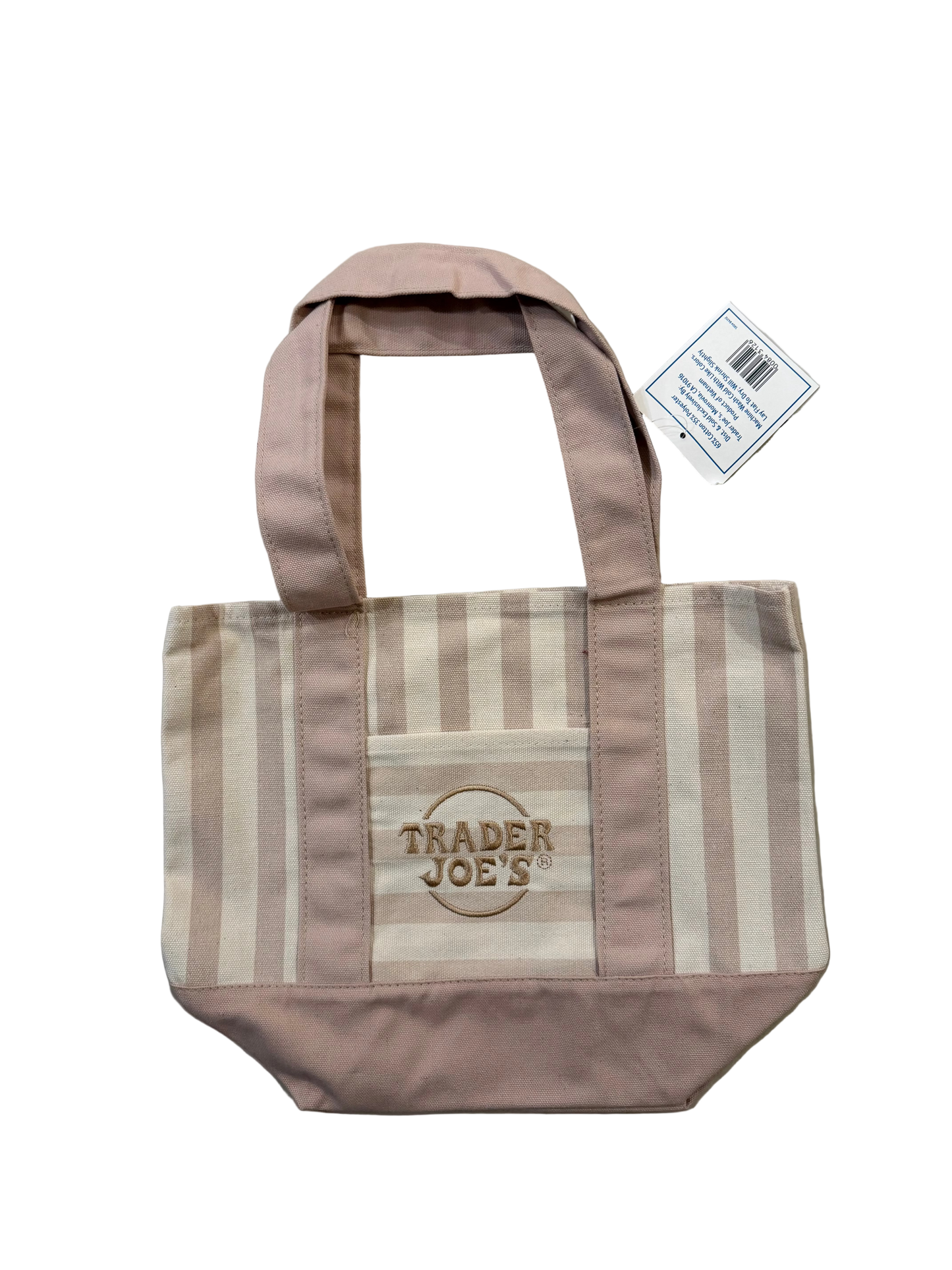 Trader Joe's striped Mini canvas tote (Tan)