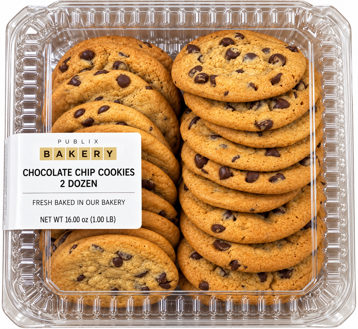 Publix Bakery Fresh-Baked Chocolate Chip Cookies – 2 Dozen