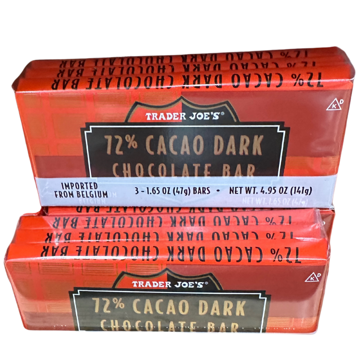 3 pack of 72% Cacao Dark Chocolate Bars