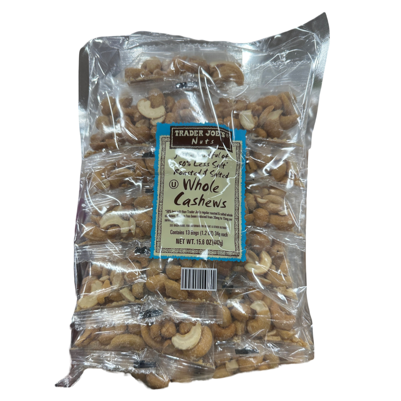 Whole Cashews 50% Less Salt