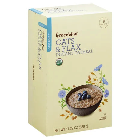 Publix | GreenWise Oatmeal, Instant, Organic, Oats & Flax