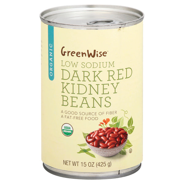 Publix | GreenWise Beans Dark Red Kidney Organic Low Sodium