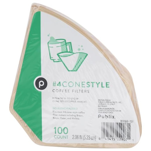 Publix | Coffee Filters White Cone Style 4 100ct