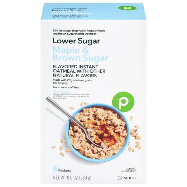 Publix | Lower Sugar Maple & Brown Sugar Instant Oatmeal