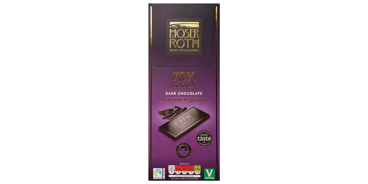 Aldi | Moser Roth 70% Dark Chocolate Bar - 4.4 oz