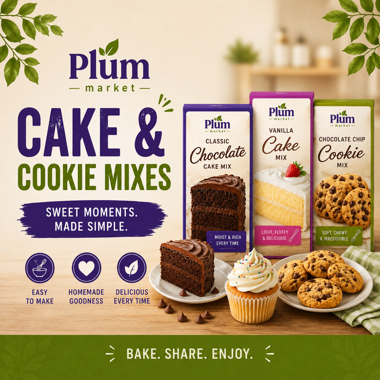 Plum Market Cake, Brownie & Cookie Mix