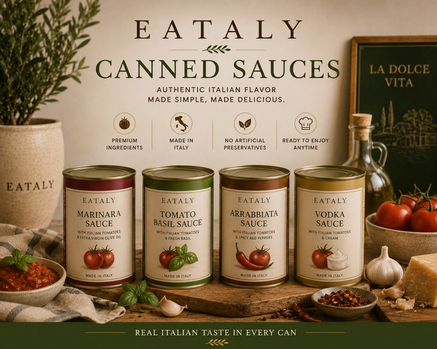 EATALY CANNED SAUCES