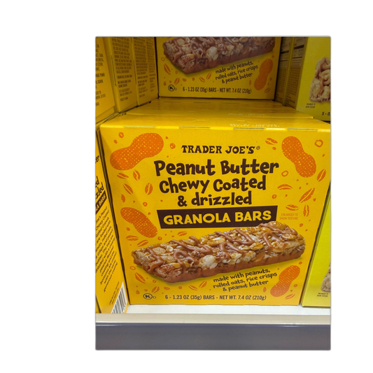 Trader Joe's | Peanut Butter Chewy Coated & drizzled GRANOLA BARS - 7.4 oz