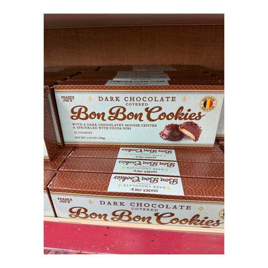 DARK CHOCOLATE COVERED Bon Bon Cookies WITH A DARK CHOCOLATEY MOUSSE CENTER 3.52 oz