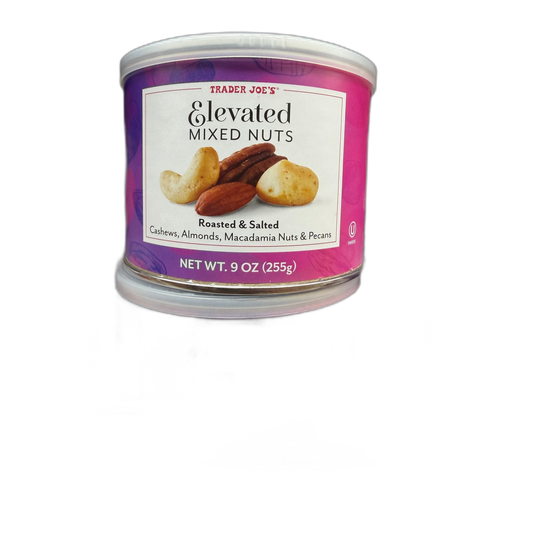 Trader Joe's | Elevated MIXED NUTS Roasted & Salted Cashews, Almonds, Macadamia Nuts & Pecan - 9 oz