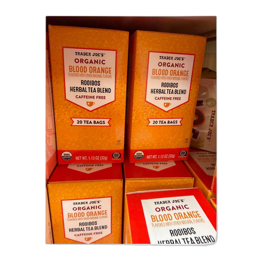 Trader Joe's | ® ORGANIC BLOOD ORANGE FLAVORED WITH OTHER NATURAL FLAVORS HERBAL TEA BLEND - 1.13 oz