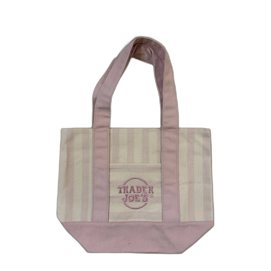 Trader Joe's | striped canvas mini tote (light pink)
