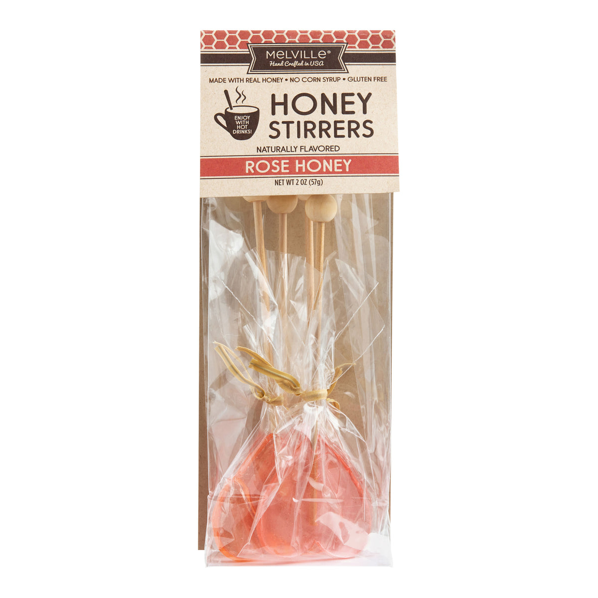 Melville Rose Honey Stirrers 4 Pack