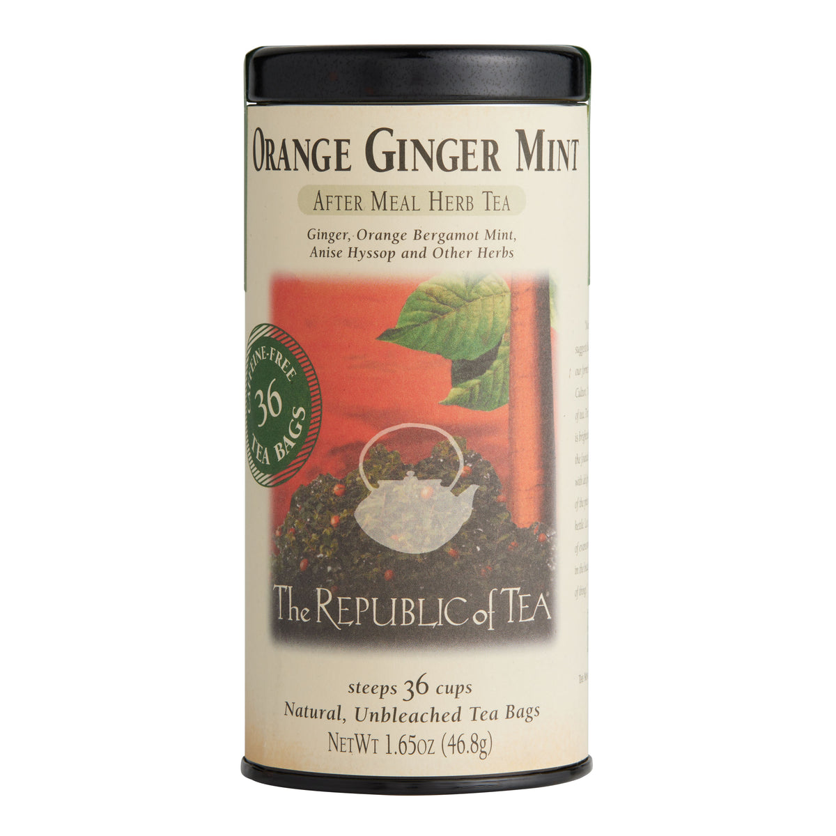 The Republic Of Tea Orange Ginger Mint Herbal Tea 36 Count