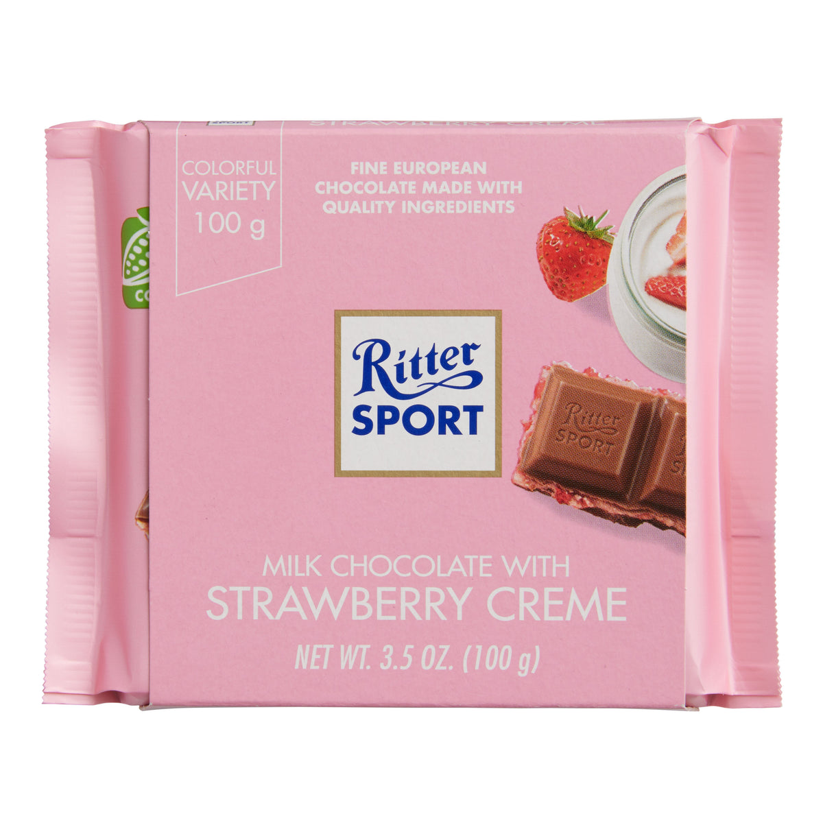 Ritter Sport Strawberry Creme Milk Chocolate Bar