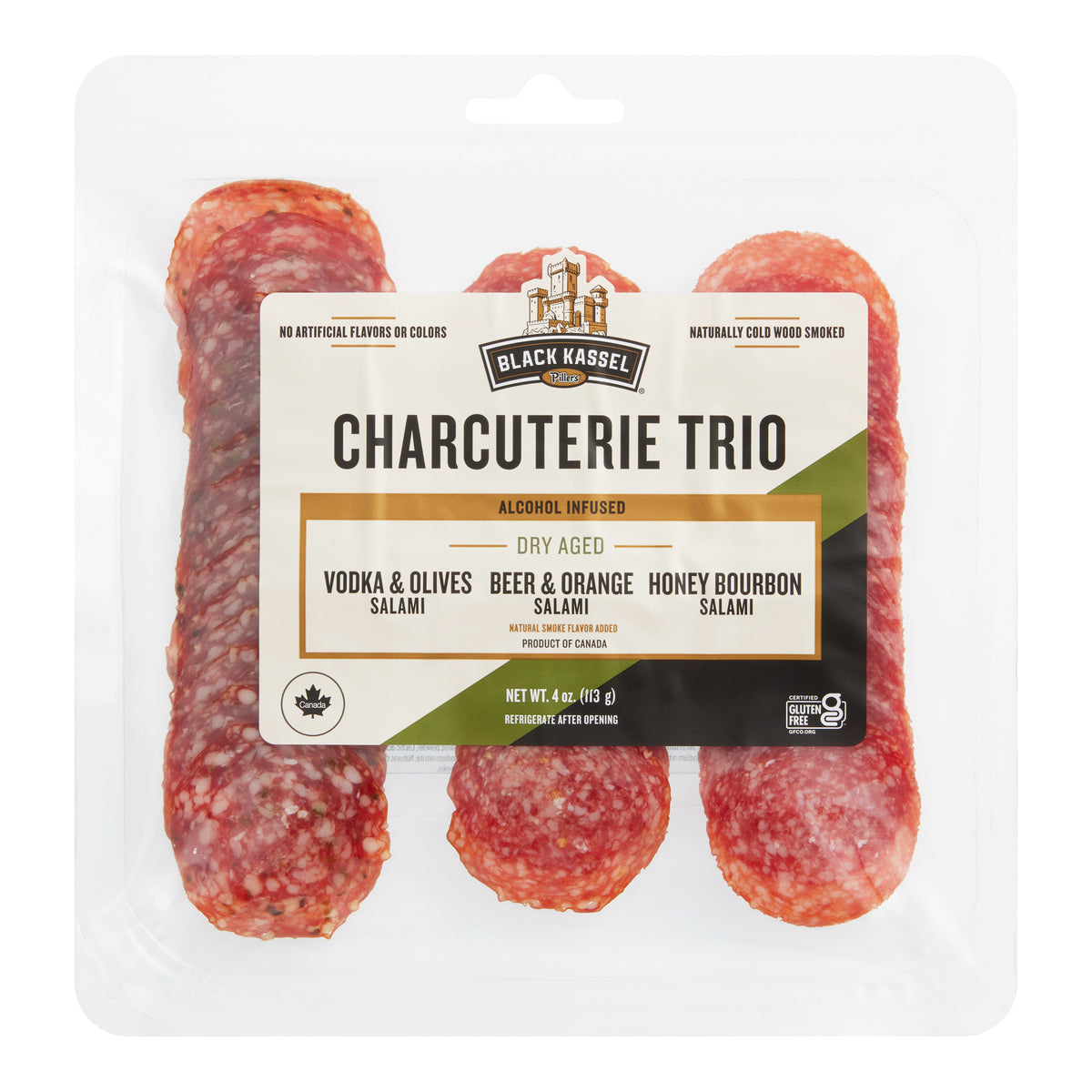 Black Kassel Alcohol Infused Sliced Salami Charcuterie Trio