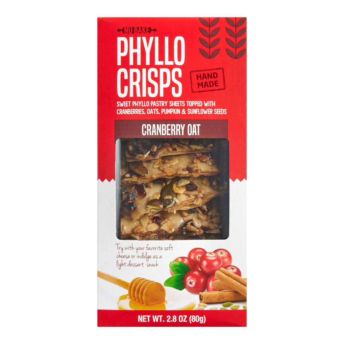 Nu Bake Cranberry Oat Handmade Phyllo Crisps