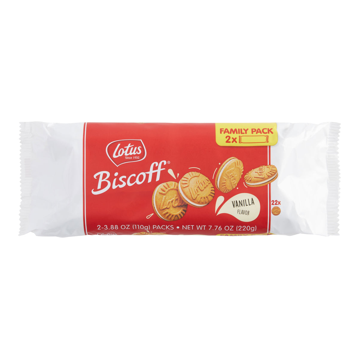 Lotus Biscoff Vanilla Cream Sandwich Cookies Family Size