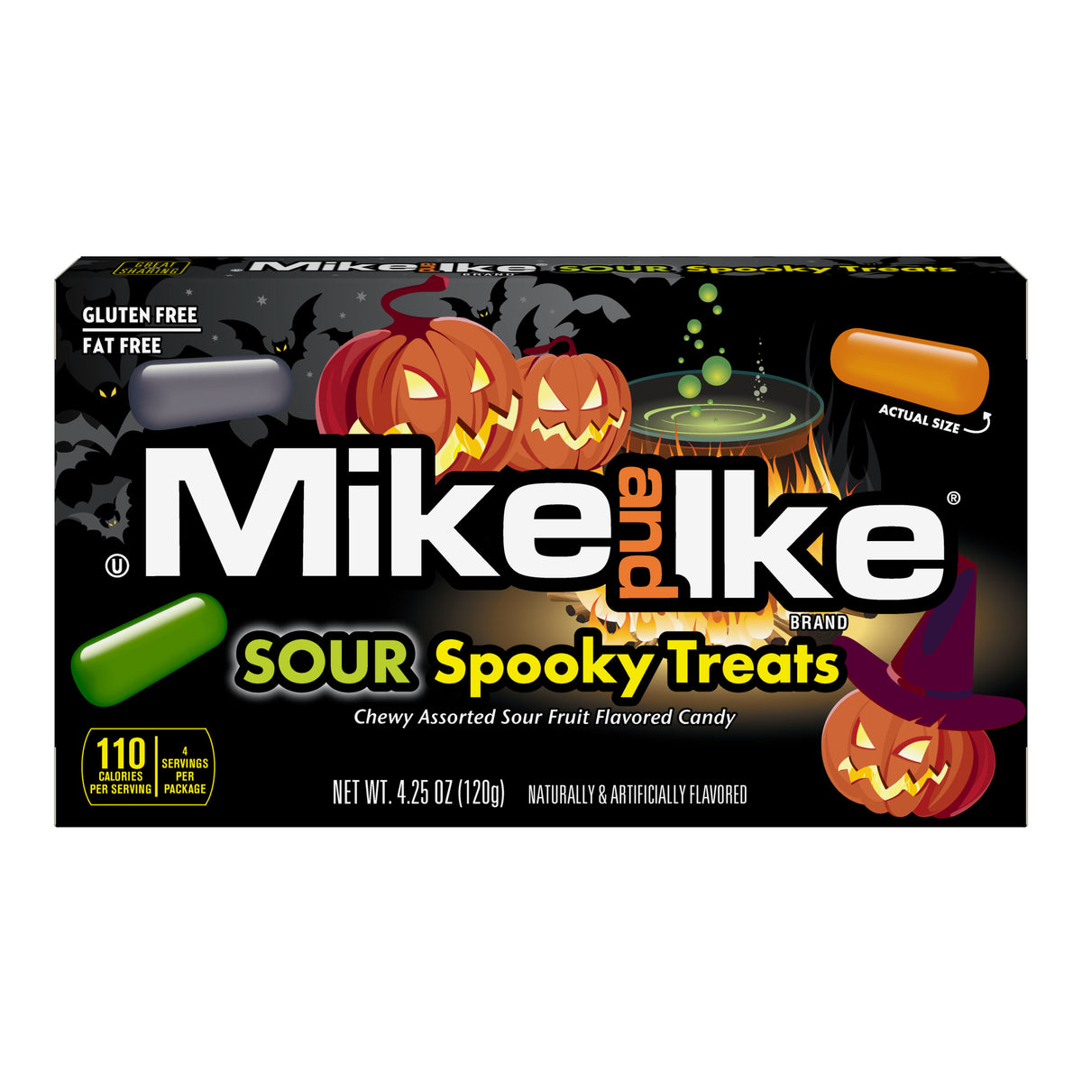 Mike and Ike Sour Spooky Treats Chewy Candy Theater Box