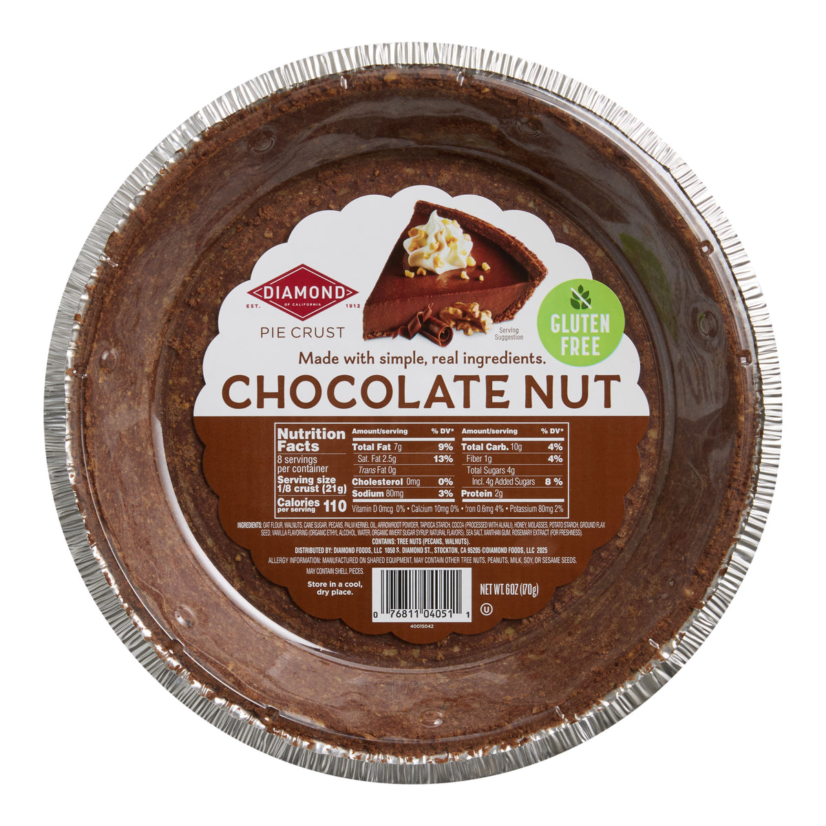 Diamond Chocolate Nut Ready to Use Pie Crust