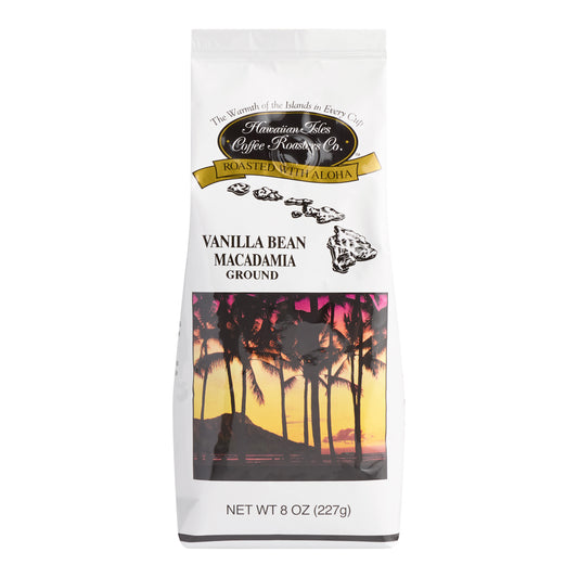 Hawaiian Isles Vanilla Bean Macadamia Ground Coffee 8 Oz.