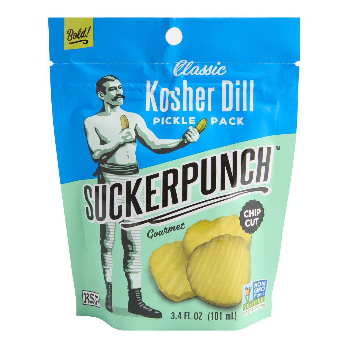 SuckerPunch Kosher Dill Pickle Chips Snack Pack