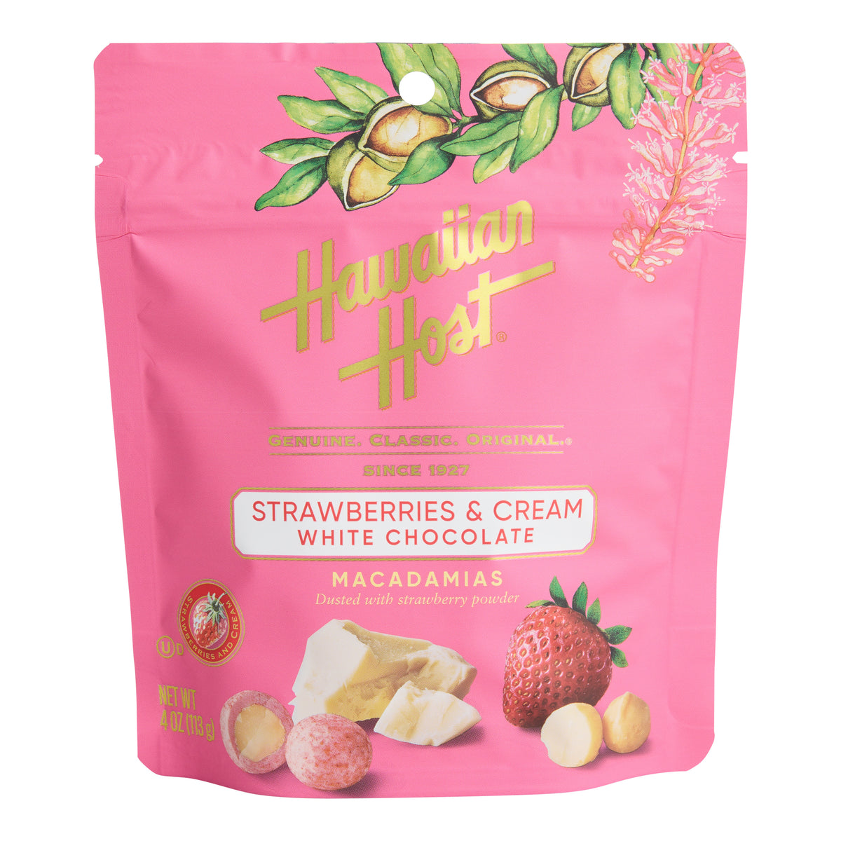 Hawaiian Host Strawberries & Cream White Chocolate Macadamia Nuts