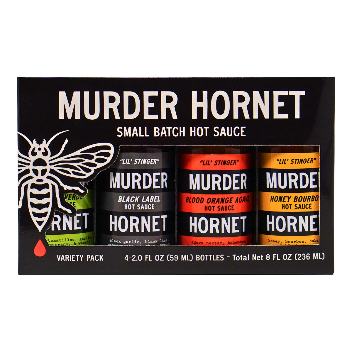 Murder Hornet Lil Stingers Hot Sauce Gift Set 4 Pack