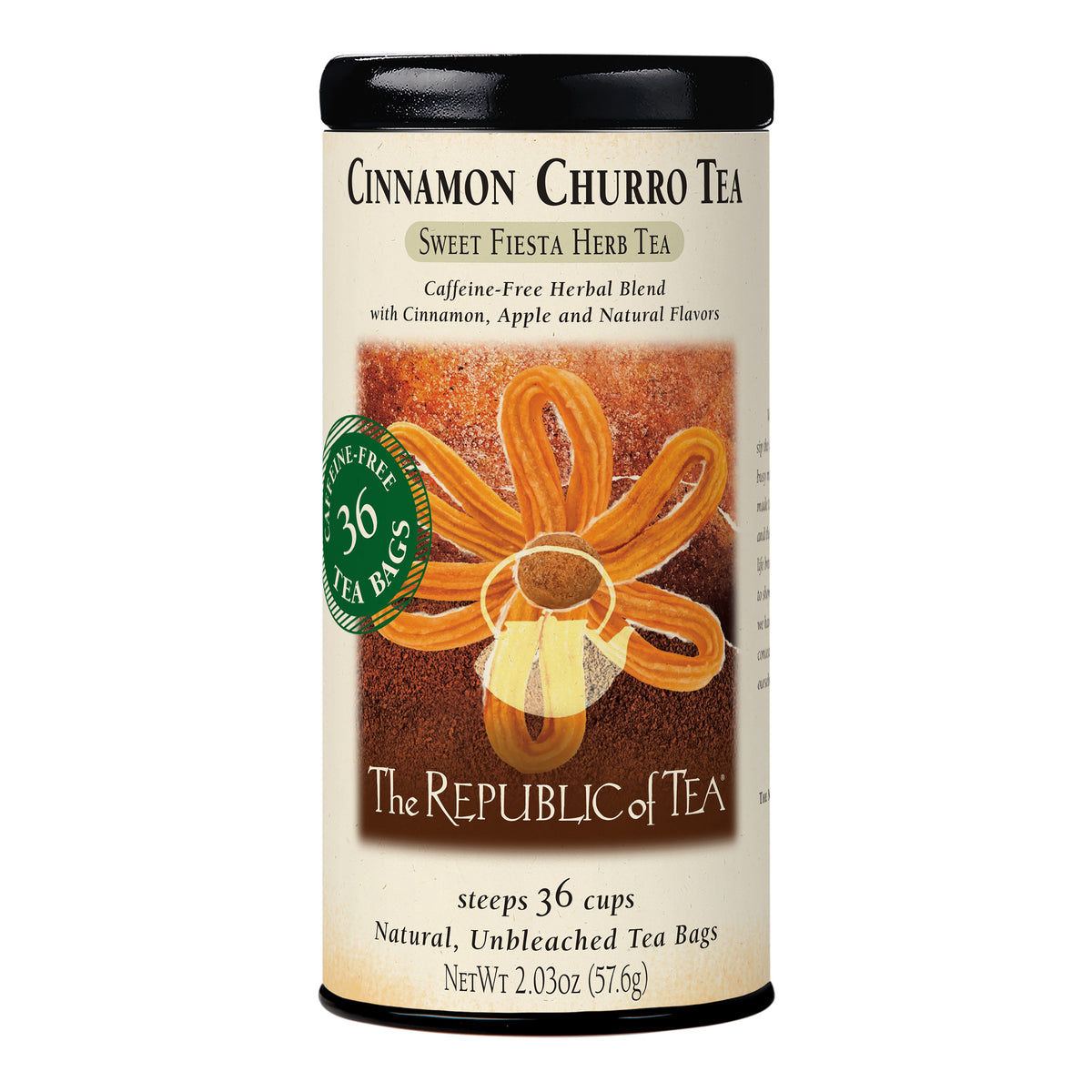 The Republic of Tea Cinnamon Churro Herbal Tea 36 Count