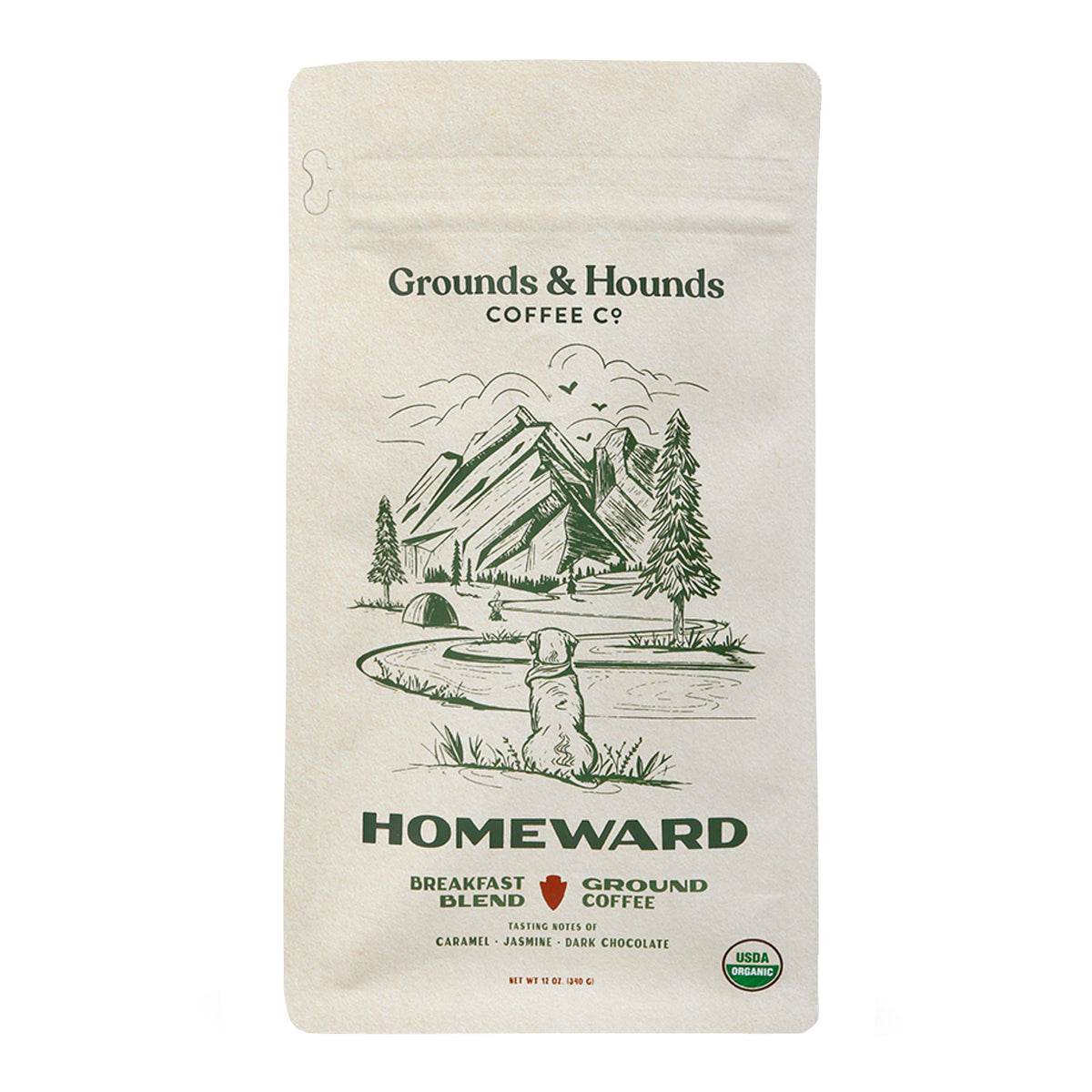 Grounds & Hounds Homeward Whole Bean Coffee 12 Oz.