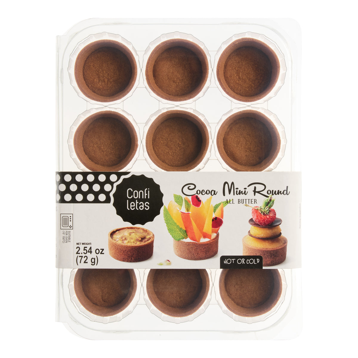 Confiletas Chocolate Mini Tart Shells 12 Piece