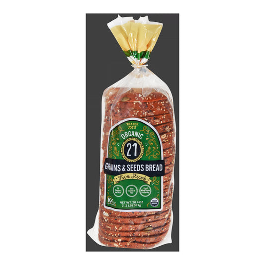 Trader Joe's | Organic 21 Grains & Seeds Bread Thin Sliced - 20.4 oz