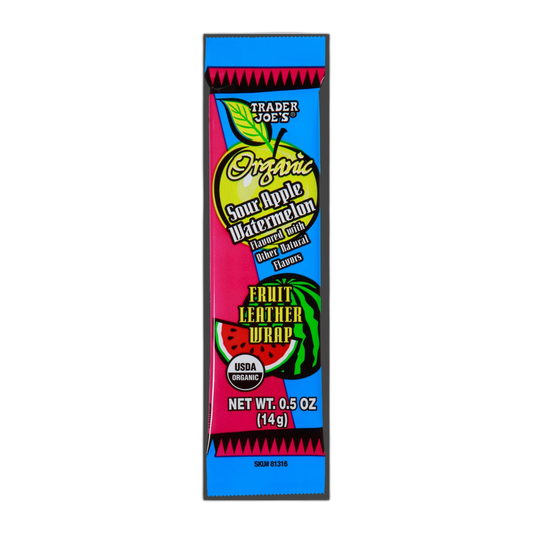 Trader Joe's | Organic Sour Apple Watermelon Fruit Leather Wrap - 0.5 oz