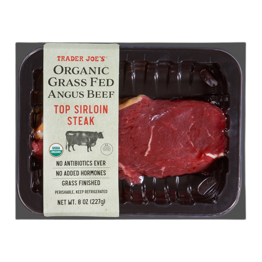 Trader Joe's | Organic Grass Fed Top Sirloin Steak - 8 oz